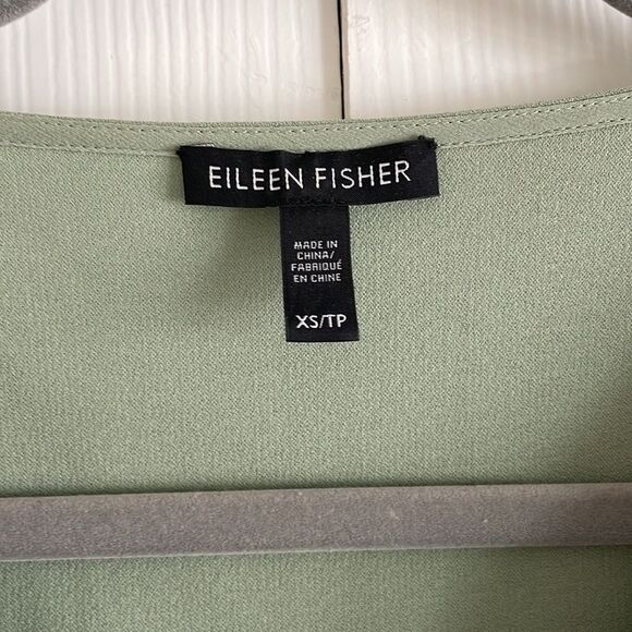 Eileen Fisher silk georgette crepe flowy short sleeve blouse XS - Picture 4 of 6